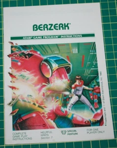 Atari 2600 Game Manual: Berzerk - Picture 1 of 2