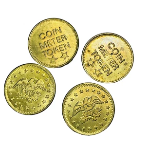 Set Of 4 Token Meter Coin Stars Eagle - Picture 1 of 6