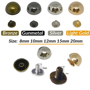 Round Rivet Screw Studs Button DIY Leather Crafts Belt Bag Punk 8 10 12 15 20mm - Picture 1 of 25