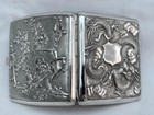 Superb Antique Silver Dragon & Prunus Decorated Cigarette Case By Wang Hing & Co