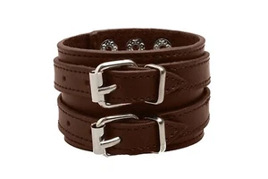New Gothic Buckle Style Leather Gothic Steampunk Bracelet Wristband Gothic Emo - Picture 1 of 6