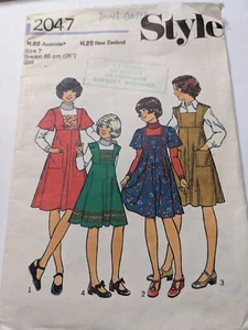 Vintage Style Sewing pattern 2047 dress pinafore size 7 chest 26" - Picture 1 of 2