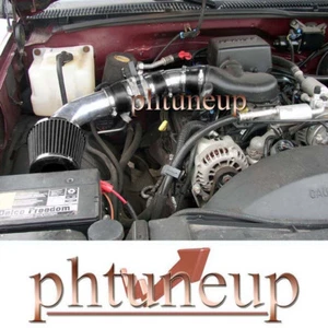 BLACK 1996-2000 CHEVY GMC K1500 K2500 K3500 SUBURBAN 5.0L 5.7L AIR INTAKE KIT - Picture 1 of 1