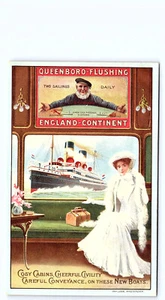 Queenboro Flushing England Van Leer Postcard Steamship Poster Art Postcard C036 - Picture 1 of 2