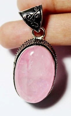 Pink Rainbow Oval Shape Gemstone Handmade Pendant Jewelry Size 2 inches - Image 1 of 4