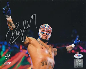 REY MYSTERIO SIGNED AUTO'D 8X10 PHOTO PSA/DNA COA WWE ECW WCW AAA LUCHA MASK C - Picture 1 of 1