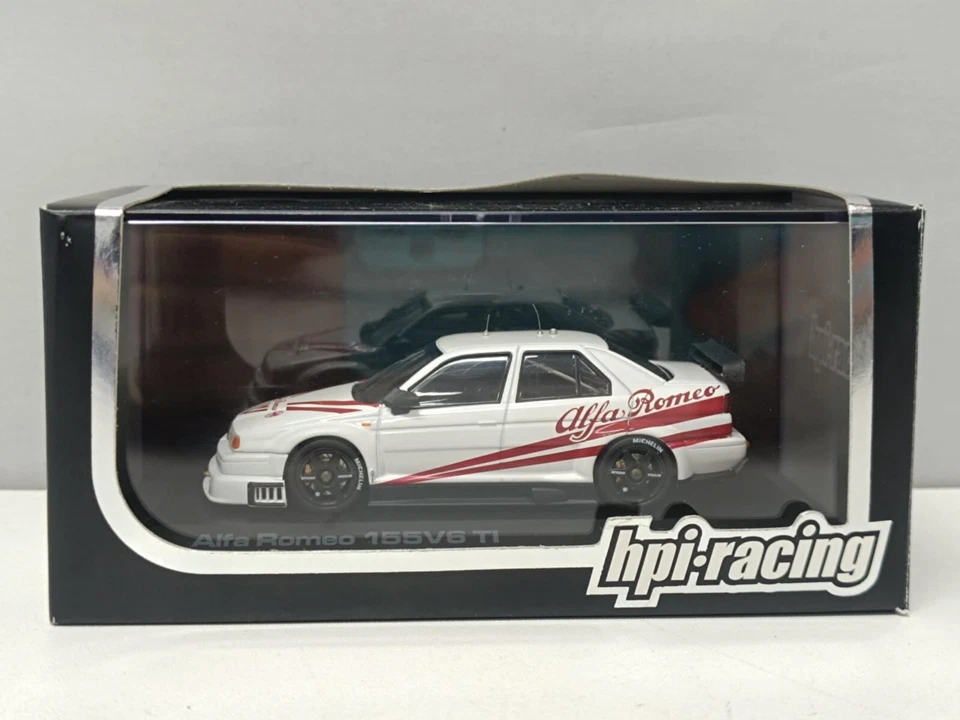 Alfa Romeo 155 V6 Ti 1996 Plain Color model White Hpi-racing 1:43 Limited - Immagine 1 di 2