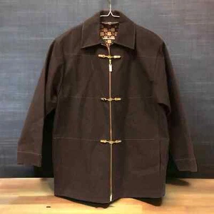 Vintage St. John Sport black gold toggle clip trench jacket women’s size P - Picture 1 of 8