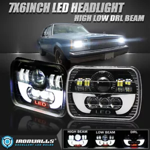 Pair 7x6" INCH LED Headlights Hi/Lo Beam DRL for Buick Skylark Century Reatta - Foto 1 di 12