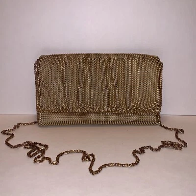 Vtg 1950s MENBUR Classic Handbags Gold Chainmail Metallic Purse Whiting & Davis - Image 1 of 4