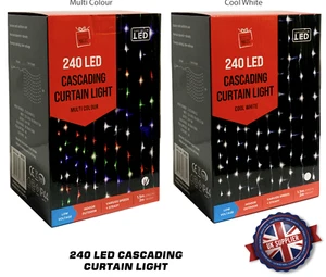 240 LED Kaskadenvorhang Licht Innen/Außen Dekoration 1,5m x 2m Neu in OVP - Bild 1 von 3