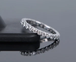Hearts On Fire 18k White Gold Signature Eternity Diamond Wedding Band Ring 6.5 - Picture 1 of 8