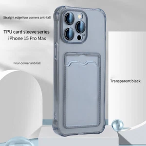 For iPhone 15 14 13 Pro Max 12 11 XS XR 8 SE Shockproof Card Holder Case Cover - Picture 1 of 15