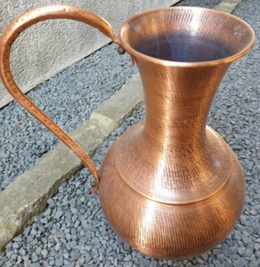 Kupfer-Bodenvase mit Henkel aus den 50/60 Jahren Höhe ca. 600 mm - Bild 1 von 1