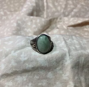 Effy Sterling Silver & Green Jade Ring w/ 18k Gold Accents Size 7 - Picture 1 of 7