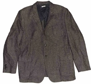 Merona Men's Sport Coat Blazer Gray Black Herringbone Cotton Tweed Size XL SLIM - Picture 1 of 12
