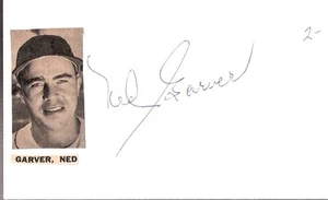 Autographed Index Card Ned Garver St.Louis Browns Detroit Tigers KC A's (d 2017) - Picture 1 of 1