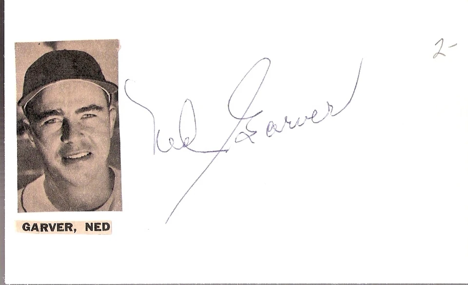 Autographed Index Card Ned Garver St.Louis Browns Detroit Tigers KC A's (d 2017) - Image 1 of 1