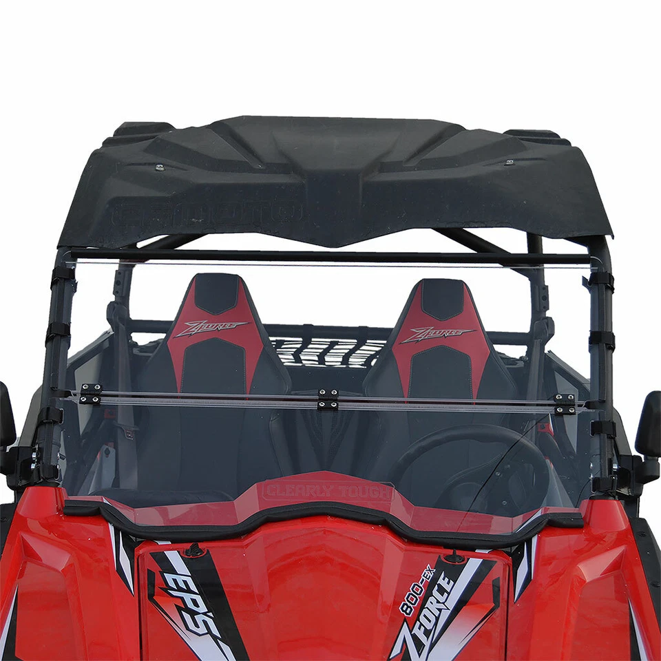 Clearly Tough CFMoto ZForce (500, 600, 800)-Full Folding Windshield - Lexan MR10 - Image 1 of 4