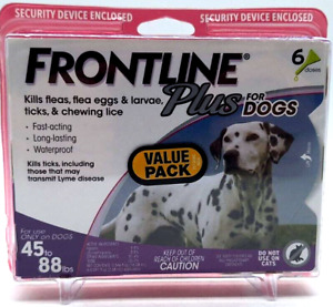 Frontline Plus For Dogs 45 to 88 LBS 6 Doses 6 Month Supply- Brand New