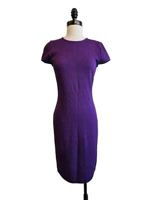 Vestido ceñido al cuerpo manga gorra tejido púrpura St. John de colección lana + rayón XS/2 (A2) Foto 1 de 4