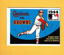 1971 Fleer LAUGHLIN WORLD SERIES 1944 Cardinals v. Browns  #42 BLACK BACK NRMT
