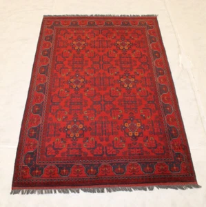 4'3" x 6'4" ft. Afghan Khal Mohammadi Hand Knotted Tribal Turkmen Rug - Picture 1 of 7