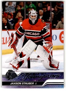 2023-24 Upper Deck Young Guns Jaxson Stauber Rookie #207 Chicago Blackhawks