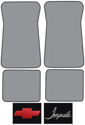 1974-1976 Chevrolet Impala Cutpile Carpet Logo Floor Mat 4pc - Image 1 of 2