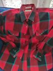 MCM Red And Turquoise Plaid Button Up Flannel Women's Shirt Size XL