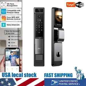 3D Face Recognition Camera Smart Door Lock with Fingerprint & Password Security - Picture 1 of 9