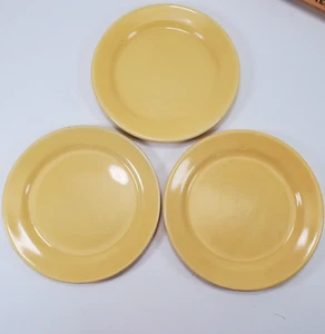VTG Set of 3 Bauer Plain Ware 9.25" Plates Light Yellow - Picture 1 of 4