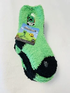 Minecraft Boys Socks Fuzzy Warm Soft Cozy 7-10 Shoe Size NWT 3 Pack - Picture 1 of 6