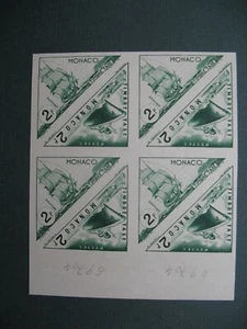 Monaco Bloc 4 Essai de Couleur  Non dentelé Inperf  1953 Taxe N° 40-41 Transport - Picture 1 of 2