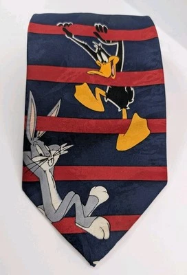 Corbata Looney Tunes Marvin Martian Bugs Bunny Taz Pato Lucas Pepe Le Pew Rojo Azul  Foto 1 de 4