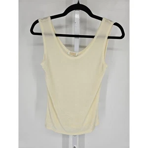 Vintage Escapades Womens Sz S Slinky Knit Sleeveless Blouse Cream Scoop Neck - Picture 1 of 4