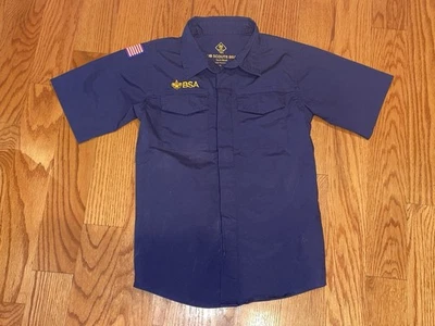 Cub Scouts Boy Scout Navy Blue Short Sleeve Breathable Uniform Shirt Youth Small - Image 1 of 4
