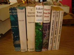 Emilie Loring lot of 8 novels pb/hc romance/vintage Swiftwater/We Ride the Gale+ - Bild 1 von 2