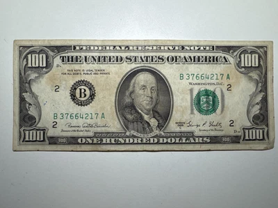Series 1969 C $100 Dollar Bill Banknote Old Design Federal Reserve Note Prefix B - Image 1 of 2