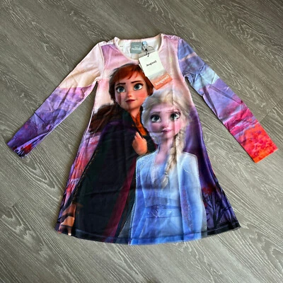 Desigual Kids Dress Frozen 9-10 Years Elsa Anna Mesh Top Rhinestone Colorful - Image 1 of 4