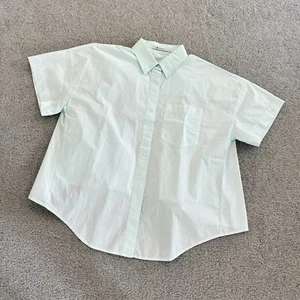 T Alexander Wang Light Mint Green Loose Top Collar Short Back NWOT Sz 0 - Picture 1 of 10