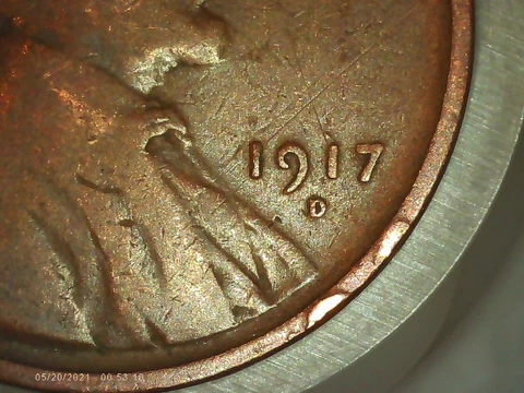 1917 Lincoln Wheat Penny Doubled Die Obverse DDO L on rim Rare coin 1c 3.11g Cover