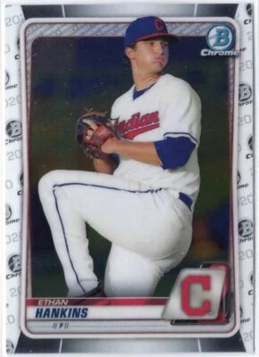 Ethan Hankins - 2020 Bowman Draft Chrome Rookie Card #BD-141 - CLEVELAND INDIANS - Image 1 of 2