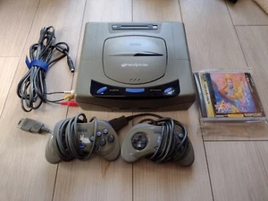 Sega Saturn gray console with 2 controller + retro game1 JAPAN - Picture 1 of 8