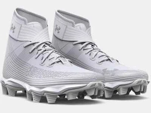 Under Armour Boys UA Highlight Franchise Jr. Football Cleat 3023724 WHITE New - Picture 1 of 5