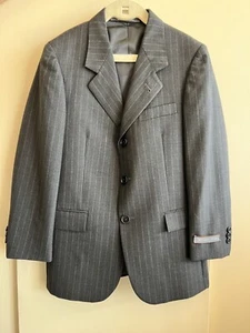 New Wool Suit Jacket His First Hickey Freeman Blazer Size 8 Reg Gray Pin Stripe  - Picture 1 of 4