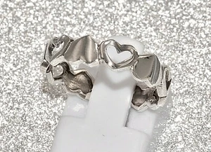 massiv Sterling Silber 925 Ring aus vielen Herzen Herzchen zierlich und filigran - Imagen 1 de 12