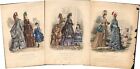 French Fashion Coloured Litho Prints, E.Previl,J.David & A.Bodin C.1860-1880