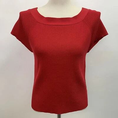 Nine & Company Women's Knit Top Large Scarlet Red Ribbed  - Image 1 of 4