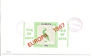 ENGLAND LOCAL- ISLE OF SOAY- 1967 - EUROPA- 1 Bl. CV REG--TO GERMANY CORMORANT - Picture 1 of 2